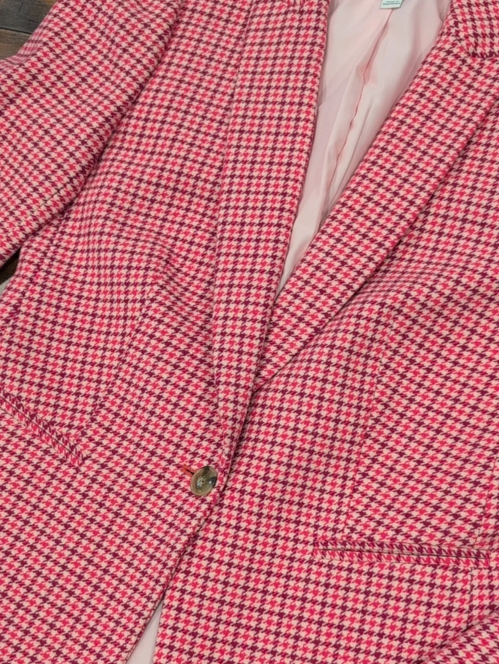 J. Crew Campbell Wool Blend Houndstooth Blazer